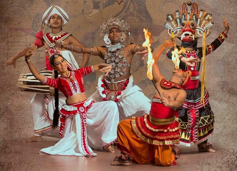 Traditional Sri Lankan cultural performance with dance and music